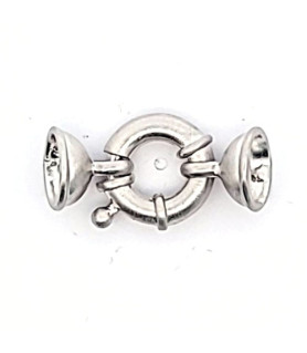 Spring ring clasp SPR 14/10, silver rhodium-plated satin finish  - 2