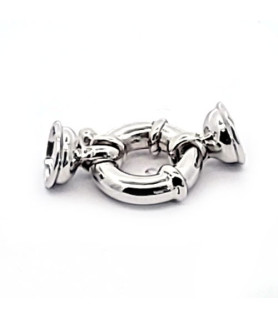 Spring ring clasp SPR 14/8, silver rhodium-plated  - 1