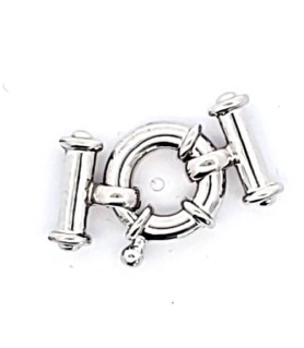 Spring ring clasp with bar, multi-row, silver rhodium-plated  - 3