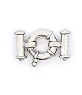 Spring ring clasp with bar, multi-row, silver rhodium-plated satin finish  - 2
