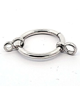 Spring ring clasp 23 mm, silver rhodium-plated  - 1