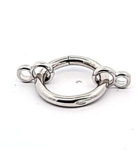 Spring ring clasp 17 mm, silver rhodium-plated  - 1