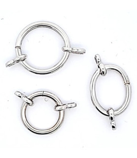 Spring ring clasp oval 23 x 17 mm, silver rhodium-plated  - 2