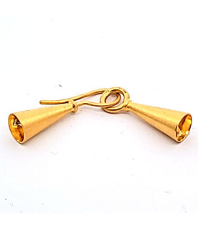 Clasp tulip, silver gold-plated satin finish  - 2