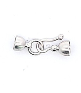 Hook clasp with cap, rhodium-plated satin finish  - 3
