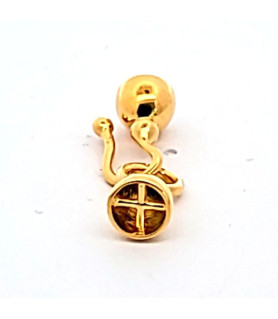 Hook clasp with cap, silver gold-plated  - 2