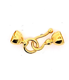 Hook clasp with cap, silver gold-plated  - 3