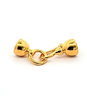 Hook clasp with cap, silver gold-plated  - 1