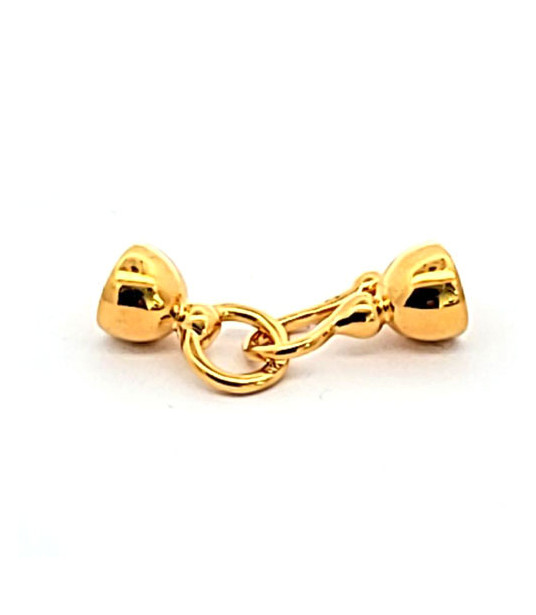 Hook clasp with cap, silver gold-plated  - 1