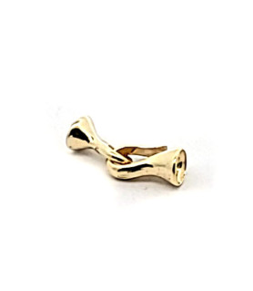 Mini hook clasp, silver gold-plated  - 2
