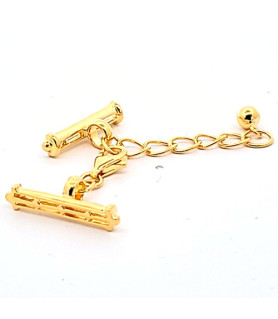 Chain clasp with bar, silver gold-plated  - 2