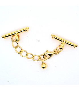 Chain clasp with bar, silver gold-plated  - 3