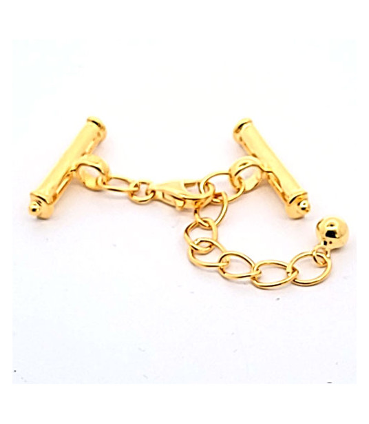 Chain clasp with bar, silver gold-plated  - 1