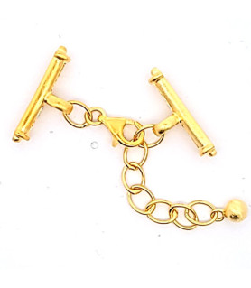 Chain clasp with bar, silver gold-plated satin finish  - 1
