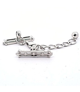 Chain clasp with bar, silver rhodium-plated  - 3