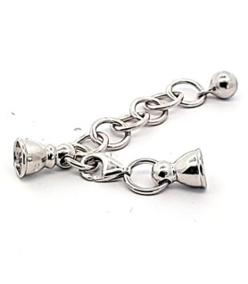 Chain clasp with calottes, silver rhodium-plated  - 2