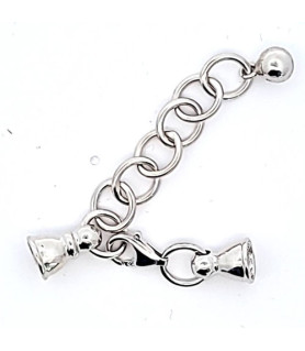 Chain clasp with calottes, silver rhodium-plated  - 3