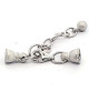 Chain clasp with calottes, silver rhodium-plated satin finish  - 1