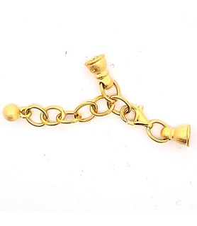 Chain clasp with calottes, silver gold-plated satin finish  - 2