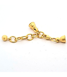 Chain clasp with calottes, silver gold-plated satin finish  - 3