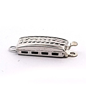 Box clasp Weave 1-row, silver rhodium plated  - 1