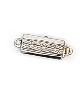 Box clasp Weave 1-row, silver rhodium plated  - 2