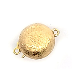 Plain round jewelry clasp, silver gold-plated satin finish  - 2