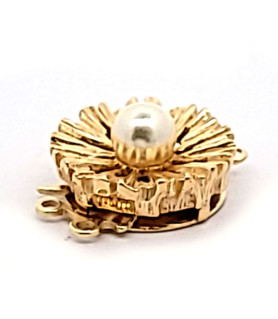 Jewelry clasp with pearl, silver gold-plated  - 1