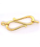 S clasp XL with double eyelets, gold-plated silver  - 1