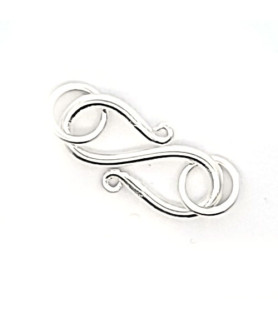 S-clasp 20 mm with eyelets, silver  - 1
