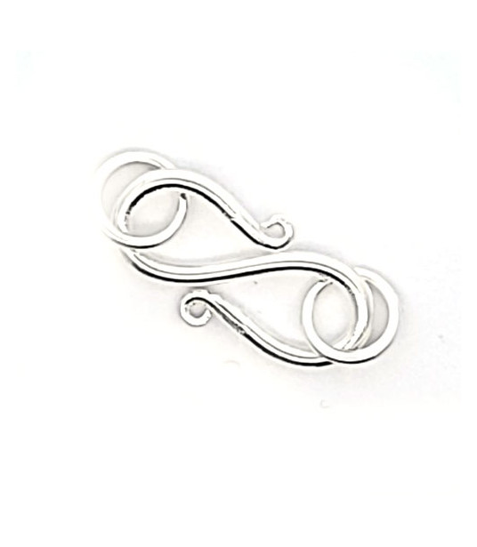 S-clasp 20 mm with eyelets, silver  - 1
