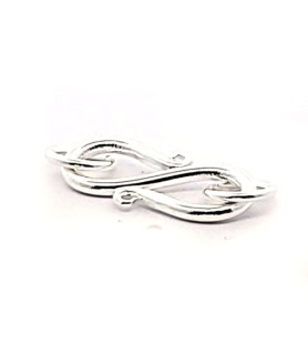 S-clasp 20 mm with eyelets, silver  - 2