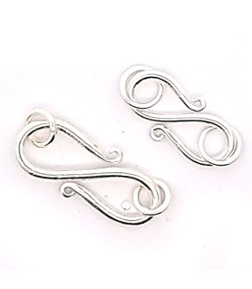 S-clasp 20 mm with eyelets, silver  - 3