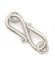 S-clasp 25 mm with eyelets, silver satin finish  - 1