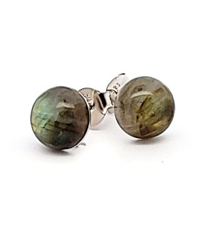 Stud earrings with labradorite and eyelets  - 1
