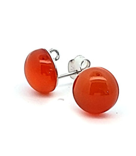 Stud earrings with carnelian and eyelets  - 1