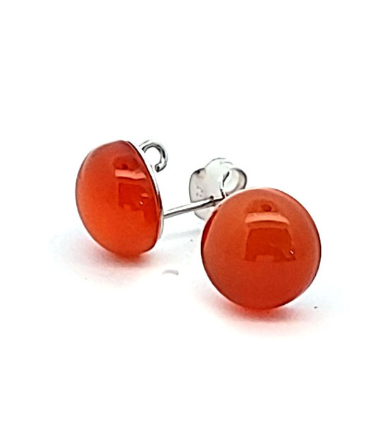 Stud earrings with carnelian and eyelets  - 1
