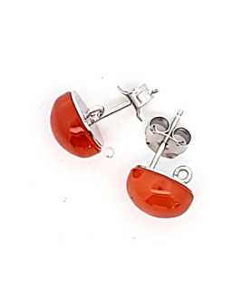 Stud earrings with carnelian and eyelets  - 2