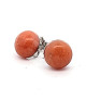 Stud earrings with sunstone and eyelets  - 1