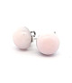 Stud earrings with pink Andean opal and eyelets  - 1