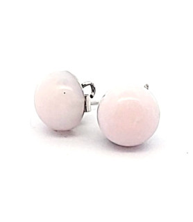 Stud earrings with pink Andean opal and eyelets  - 1