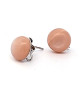 Stud earrings with brown moonstone and eyelets  - 1