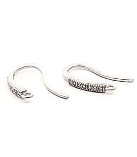 Ear hook Savona with zirconia, silver rhodium-plated  - 1