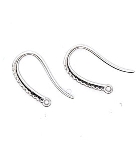 Ear hook San Remo  with zirconia, silver rhodium-plated  - 2