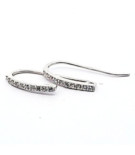 Ear hook Portofino with zirconia, silver rhodium-plated  - 1