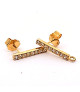 Stud earrings Marseilles with zirconia, gold-plated silver  - 1