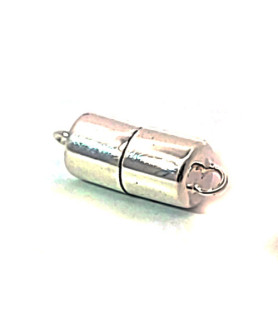 Magnetic cylinder clasp 8 mm, silver  - 1