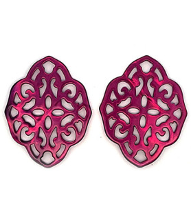 Ear pendant mother-of-pearl ornamental, purple  - 2