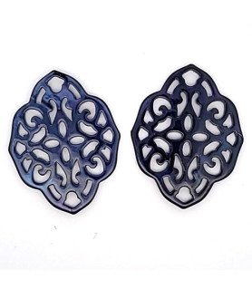 Ear pendant mother-of-pearl ornamental, dark blue  - 1
