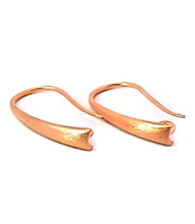 Elegant ear hook, rose gold-plated matt silver  - 1